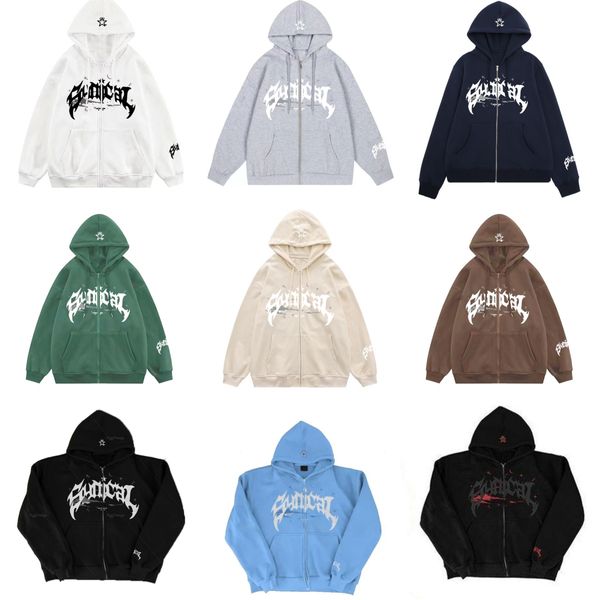 Designer Herren Hoodies Sweatshirts Street lässig vielseitig viel vielseitiger Harajuku -Reißverschluss Sweatshirt Gothic Rock Übergroßer Hoodie