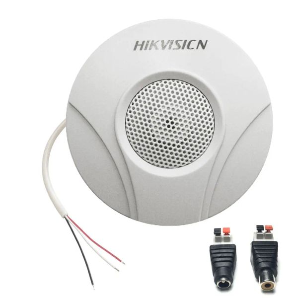 Microfone original Hikvisiom DS2FP2020A HiFi Microfone Mic Mic Audio Pickup para CCTV Camera Hikvision DVR Mic Audio RCA Plug + DC Plug