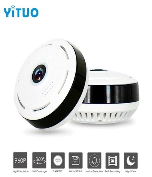 HD 960P WiFi IP Câmera de segurança doméstica Segurança sem fio 360 graus panorâmico cctv camera notur visão peixe lente vr cam yituo29429035813