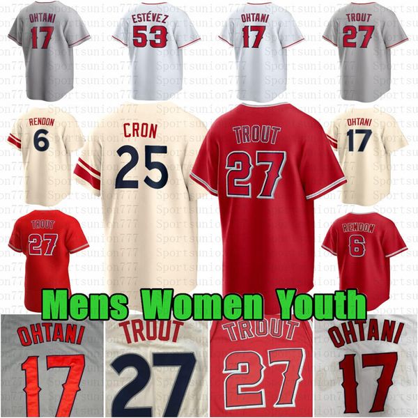 Custom 27 Mike Trout Baseball Jersey CJ Cron Anthony Rendon Nolan Schanuel Brandon Drury Patrick Sandoval Reid Detmers Mickey Moniak Taylor Ward Jo Adell Hicks