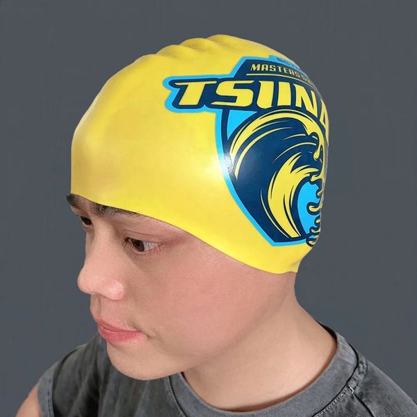 Treinamento de arena personalizada Tampa de natação com competição de magia de silicone Mantenha o cabelo seco nadar sem costura 240403