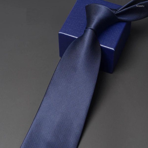 Bow Binds Brand Männer 9cm Krawatte Mode formelle Hemd Hemse für geschäftliche Arbeiten blau schwarze karierte Krawatten mit Geschenkbox