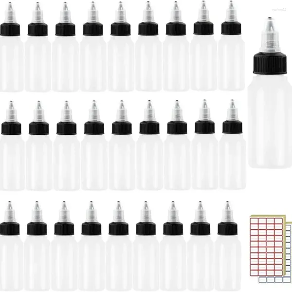 Garrafas de armazenamento 20pcs 10ml-120ml aperto lotador de olhos plásticos gotas de garrafa de garrafa de tampa superior de tinta líquida tinta de tinta Aplicador de cola de cola