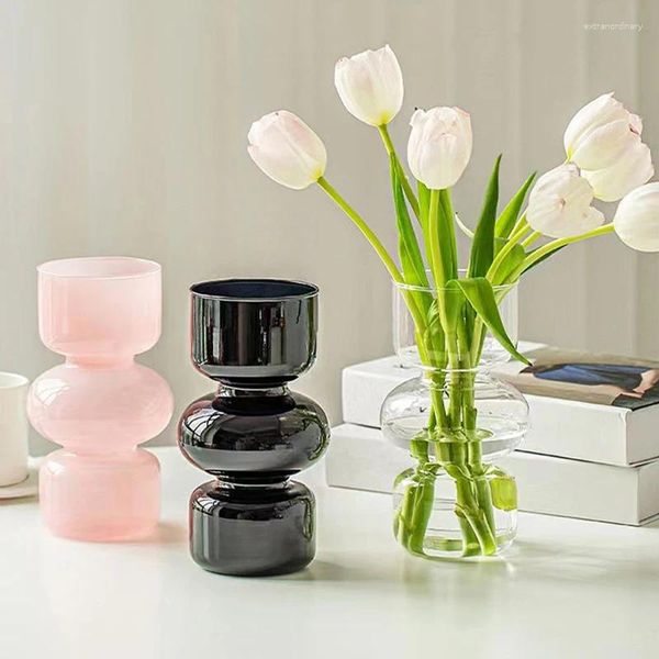 Vasen Glas Vase Home Decor Room Nordische Hochzeitsdekoration Blumentopf Farbbehälter Hydroponischer Tisch