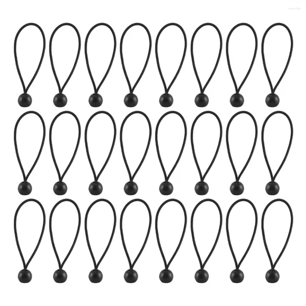 Ciotole da 50 pezzi Cord Bungee con sfere Ties elastiche Attiva abile per le tende di tende Banners Flag Puls Tarp (Nero)