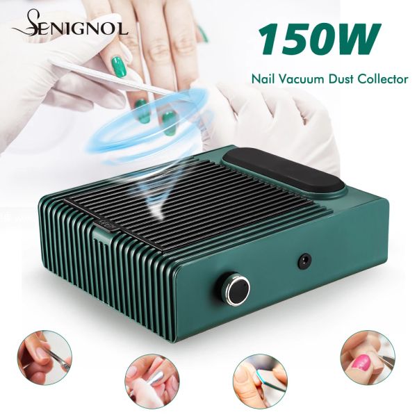 Tastiere Senignolo da 150 W Polvere unghie Collezionista Fust Aumellatore per aspirapolvere per manicure con manicure con attrezzatura per unghie filtrante riutilizzabile