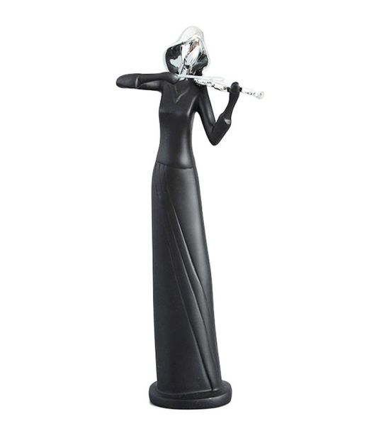 Klassische Musikband -Figurenharzkunst abstrakter Musiker Figur Musikinstrument Statue Violin Player FigurineBlack Color5802370