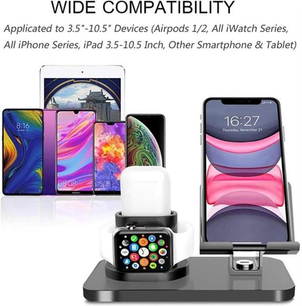 3 in 1 Stand di ricarica Telefono di orologio Caricatore Caricatore Carica dock per iPhone 11Pro Max 5 4 3 AirPods 2 Cavi caricabatterie obbligatorio Chiedi00A07590106