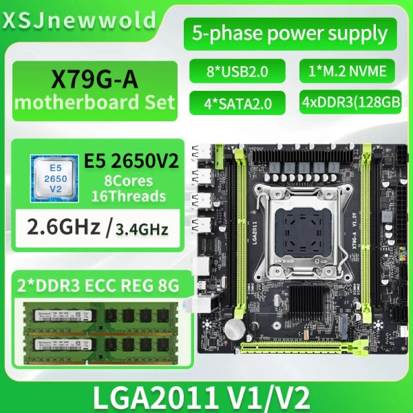 Materie X79 SET KIT XEON X79 E5 2650V2 Processore Kit DDR3 2*8G = CANNEL DUALE 16 GB LGA2011 NVME M.2 SATA 3.0 KIT
