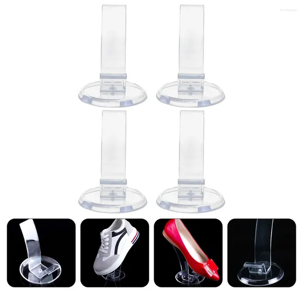 Tapetes 4pcs clear pvc shoe shoe stands sandal de suporte para rack