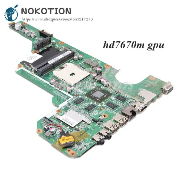 Placa -mãe Nokotion 683030001 683030501 DA0R53MB6E1 PARA HP PAVILION G6 G62000 G4 G42000 G72000 Laptop Socket Socket FS1 HD 7670M