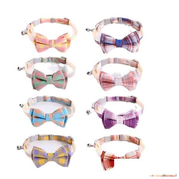 Collar per gatto abbigliamento per cani con papillon e campana Breakay Ploid Bowtie per gatti gatti gatti cuccioli a gocce di Halloween Ringraziamento Natale D DHGWX