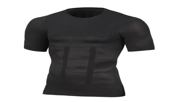 Männer039s T -Shirts Männer Körper Shaper Fitness Elastizität Bauch eng sitzende Kurzarmhemd -Tanktops Form Unterwäsche Schlampe B4725481