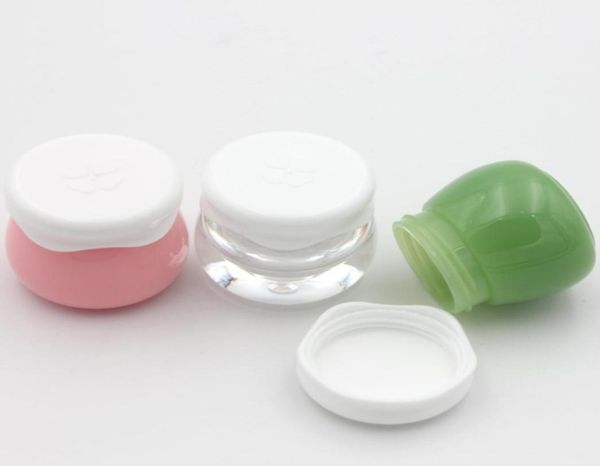 Piccolo mini barattolo cosmetico Contenitori in plastica verde rosa per cosmetici Pacchetto Crema Vuota Verma Jars1427098