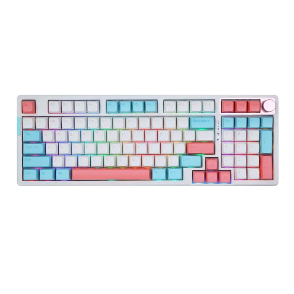 Impressoras AZZ AK966 96 keys Hot Swappable Junta 2,4 GHz/Bluetooth 5.0/Typeque Modos Triplos com fio MDA MDA PBT Keycaps