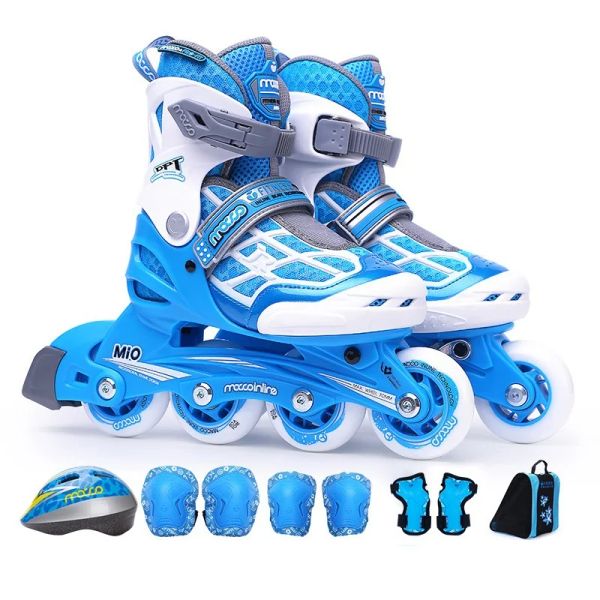 Обувь встроенные роликовые коньки обувь детская квартира 4 колеса скользящие кроссовки с защитным снаряжением для обуви для девочек на открытом воздухе