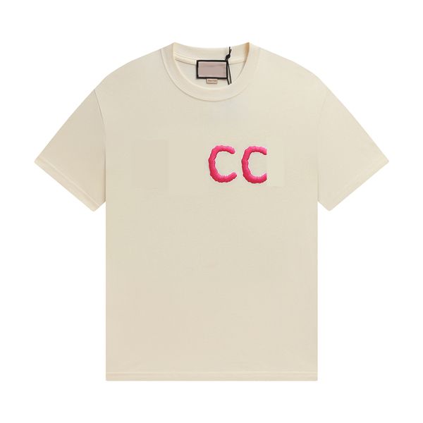 Designer de luxo T-shirt masculino Logotipo de letra bordada de malha de malha