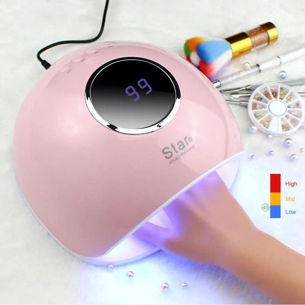 Clipe 72/48/30W Lâmpada UV para unha 33 Lâmpada LED para lâmpada de gel de manicure adequada para todos os géis Lâmpada de gelo 10s Secagem rápida Indução automática