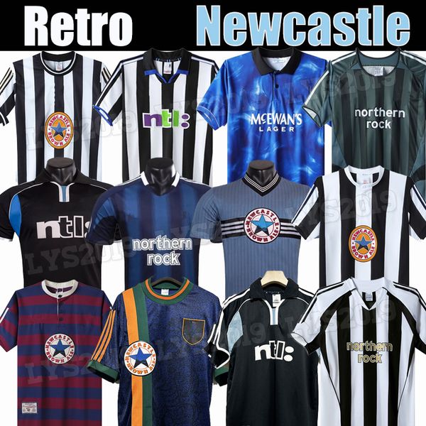 Neue Schlösser 95 96 97 99 2000 01 03 04 NUFC Shearer Retro Fußballtrikot