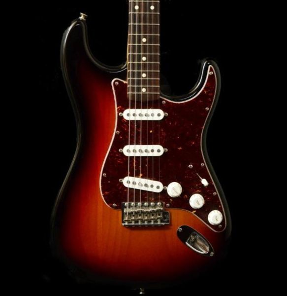 Custom Brown Sunburst John Mayer Strat Ocaster 3 TS Трехтон Sunburst Электро -гитара Красная черепаха Пикгард Chrome Vintage Klu8332177