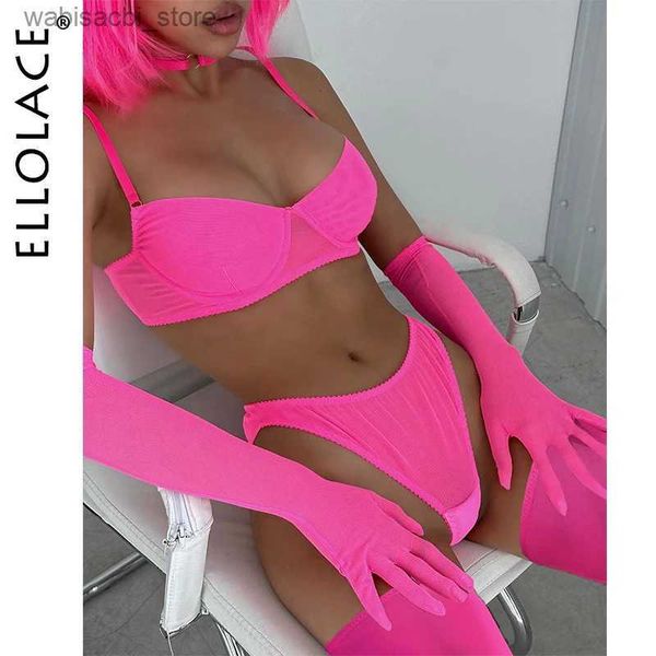 Set sexy set ellolace labbra rosse di lingerie biancheria sensuale in pizzo sensuale in pizzo a 5 pezzi erotici trasparenti bilizna set di merci intim senza soluzione di continuità set esotico fantasia l2447