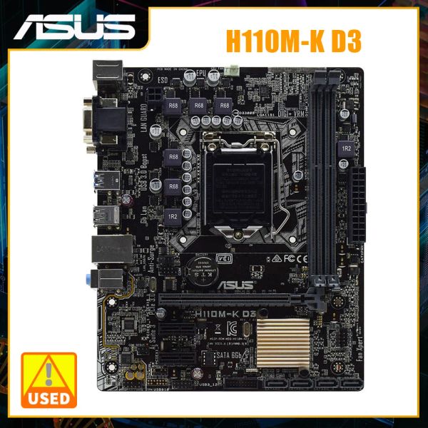 Motherboards LGA 1151 Motherboard ASUS H110MK D3 Motherboard DDR3 Intel H110 32 GB PCIE 3.0 USB3.0 MICRO ATX für Core I5 6600K i3 7350K CPU