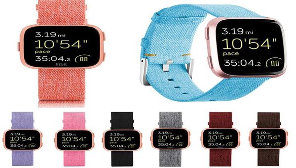 Release Quick Release Woven Nylon Canvas Watchband Cuckle Strap Bilband per Fitbit Versa Versa Versa Lite Smartwatch Watch Band Bracel2265084