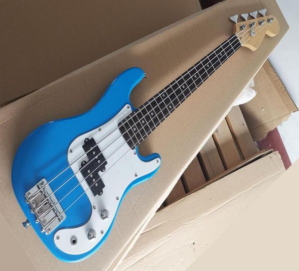 Blue 4 Strings Mini Travelchildren039s Bass elettrico Guitarrosewood Fretboardcan essere personalizzato come request5485835