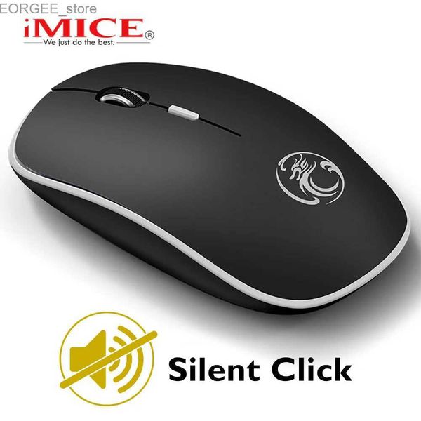 Mäuse Imice Wireless Maus, die ergonomisch ausgestattet 2,4 g USB -Maus stiller optischer 1600DPI Wireless Maus für Computer -Laptops und PC -Mäuse Y240407