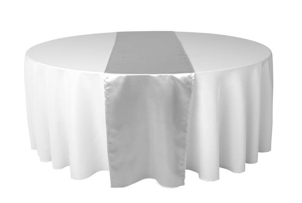 30 x 275 cm Sliver Satin Table Runner para recepção de casamento ou festa de chuveiro XAMS Decorações4951454