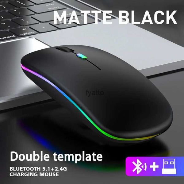 Мыши ПК геймер Беспроводной Bluetooth Silent Mouse 4000 DPI подходит для MacBook Tabtops Laptops PC ультратонкие тихие 2,4 г H240407