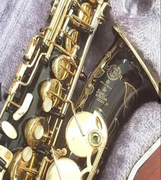 Super Action 80 Series II Black Gold Gold Alto EB Tune Saxophone 802 Modello E piatto Sax piatto con bocchetto Case Reeds Professional5899238