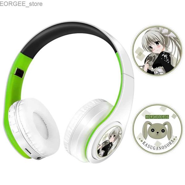 Telefone celular fones de ouvido Anime PopupLar Yosuga No Sora Kasugano Sora Cosplay fone de cosplay sobre o jogo da cabeça Bluetooth Headphone Fashion Student Gift Earphone Y240407