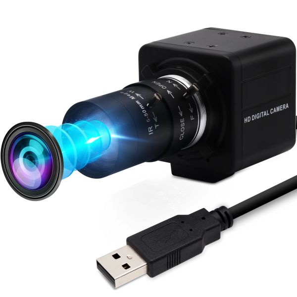 Камеры ELP 8MP 10x оптическая Zoom USB -камера с варифокальным CS Lens Lens Imx179 Ручная фокус Webcam 3264x2448 HD CCTV PC Video Camera Camera