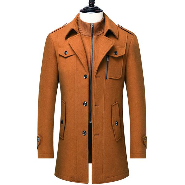 Trench maschili uomini uomini in outwear giacche invernali Giacche inverno Overboats Lana miscele di alta qualità maschio Business casual a vento Tweed Trench Long Tweed Coats