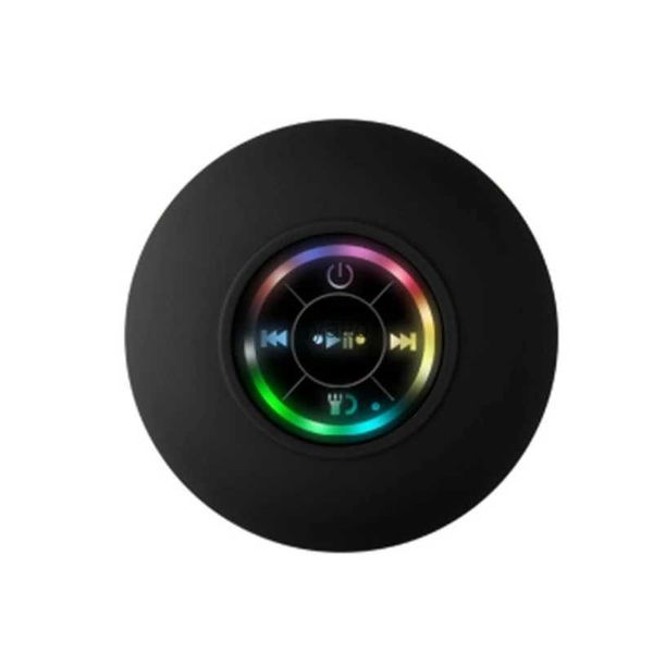 Alto-falantes portáteis Bluetooth Compatible Shower Alto-falante sem fio à prova d'água com rádio FM e sucção de luz LED multicolorida para diminuir o H240407