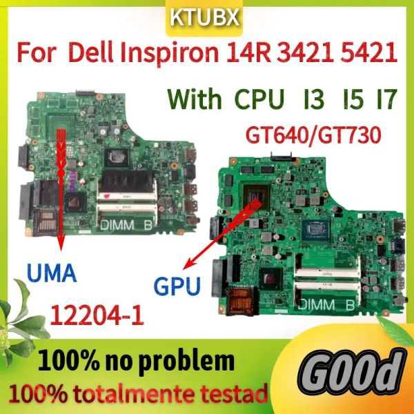 Scheda madre per Dell Inspiron 14R 2421 5421 3421 Laptop Motherboard.Con Intel I5 I7 CPU GT640M/GT730M 2GBGPU 5J8Y4 122041