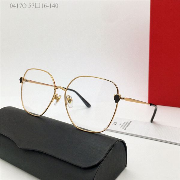 Bestseller Brillen 18K Katzenauge Formrahmen Gold plattierte ultraleichte optische Männer und Frauen Business Style Vielseitige Brille Modell 0417o