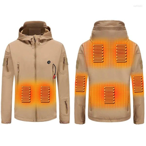 Decken HJ-07A erhitzte Jacken 7 Heizzonen 3-Gisemperatursteuerung Smart warme Winter Elektrische USB-Jacke für Outdoor-Sportdecke