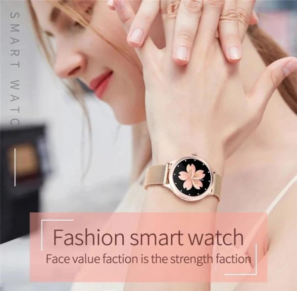 Mulheres Lady Smart Assista Luxury Gift Fashion Diamond SmartWatch para sua namorada Relógio Relógio Coração Monitor de rastreador de pulseira FITN2089720