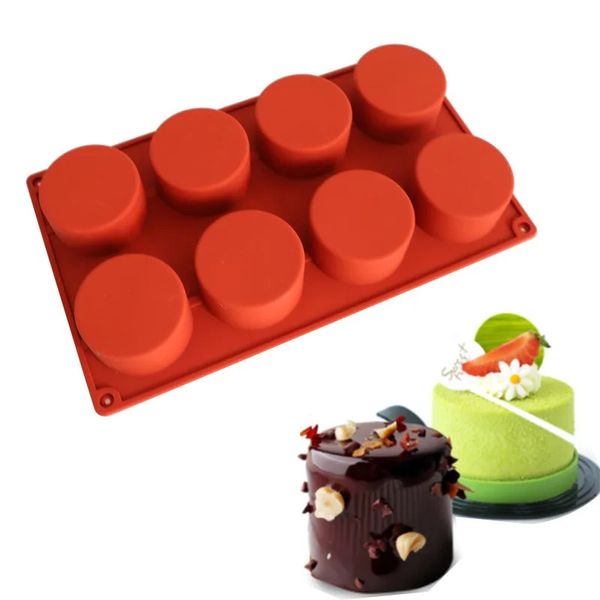 3/5/8 orifícios Bolo de silicone Baking Baking Chocolate Pudding Mold Muffin Mousse-Creams Biscoit Biscoito Decoração Ferramentas de Moldes