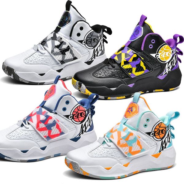 Trendy New 4 Basketball Shoteball Shoes Botas de Competição Anti Anti-Slip de Velcro respirável para homens Designers de designers clássicos Black White Sports Sapatos Esportes Tamanho 36-45