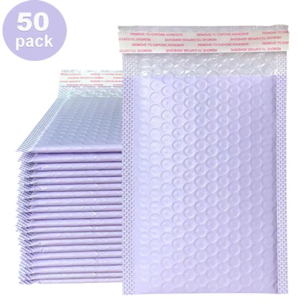 Mailers Black White Bubble Mailers 50pcs envelopes acolchoados sacos de embalagem de bolsa para negócios para negócios Mylar Bags Envie Pacote 15x20cm