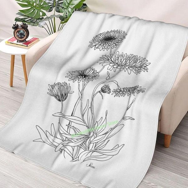 Decken Calendula Blume Wurf Decke 3D bedrucktes Sofa Schlafzimmer Dekorative Kinder Erwachsene Weihnachtsgeschenk