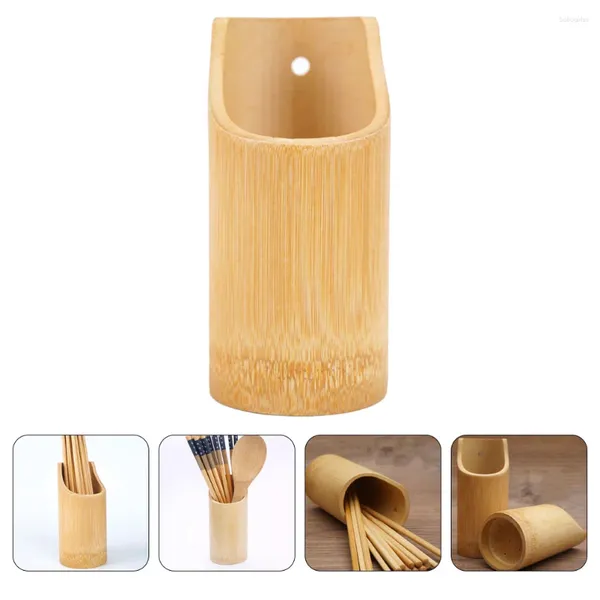 Armazenamento de cozinha Bamboo Chapote de pauzinho Caspa doméstica Caixa de cesta de gaiola Drenam Spoon Canela Rack Rack Decorações do organizador de suporte para