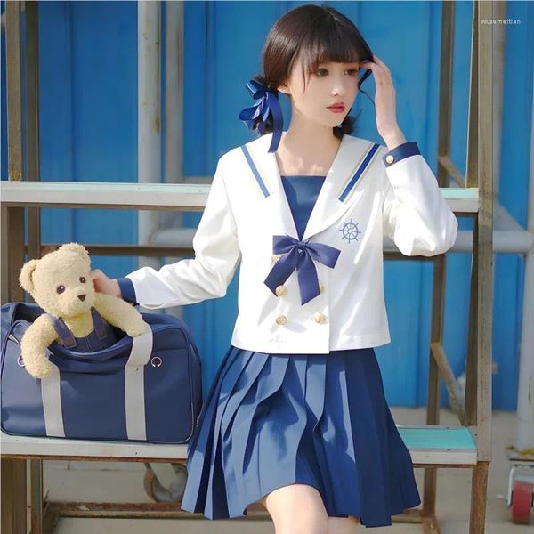 Roupas definem roupas japonesas coreanas uniformes náuticas do aluno de estudante de estudante marinheiro cosplay fantasia de mulheres roupas de anime