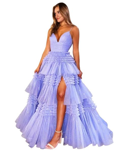 Vestidos de baile longos de espaguete de banheiro de baile de pescoço de vestilos de baile de-deco