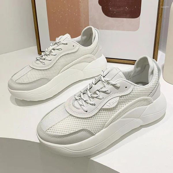 Fitness Shoes Times Roman Autumn Autumn Sneakers 2024 Respirável Hight Flat Hight Alling aumentando a plataforma Sneaker Women Walking Casual Walking