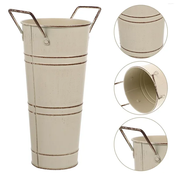 Vasos Umbrella Stand Tin Flower Pot Outdoor Decor Outdoor Country Titular de ferro Metal