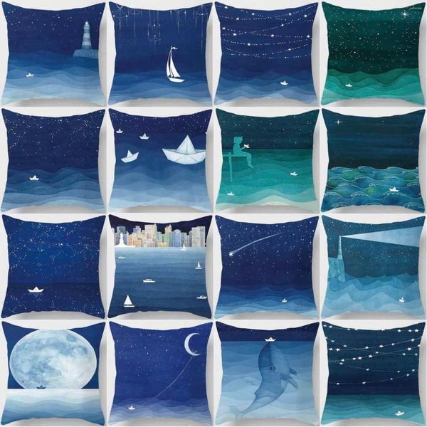 Cuscino starry sky paper stampare quadrata federa decorazione per la casa di divano di divano 45 cm